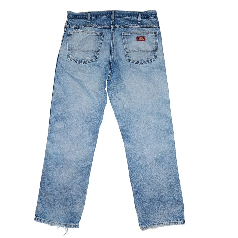 Distressed Light Wash Denim Workwear Jeans Pants Size 34x30 Grunge Utility‎ Mens